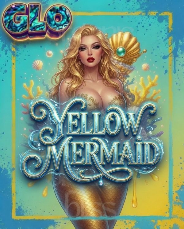GLO Yellow Mermaid label art